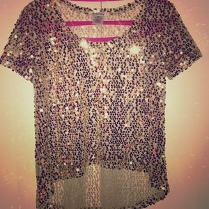 Sequin gold top